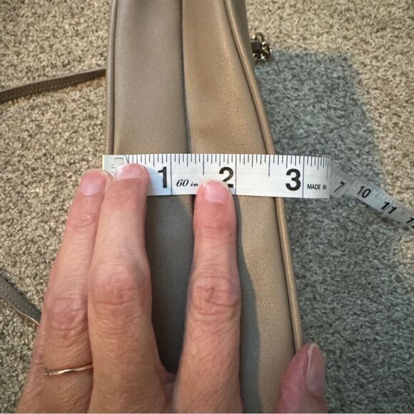 Kate Spade taupe gray supple leather acrylic chain shoulder bag Perry Shoreline - Picture 10 of 11